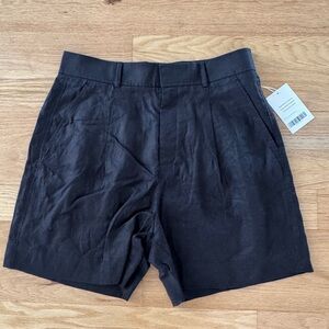 Everlane Black Tailored Flat-Front Shorts